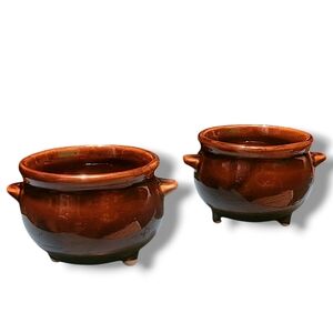 Bel-Terr Ceramics Brown Footed French Onion Soup Bowls